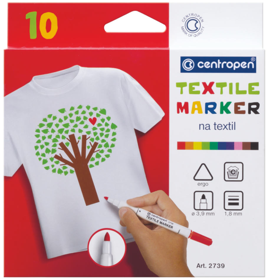Fixy na textil - sada 10 barev