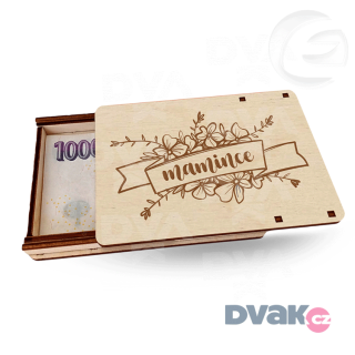 Dárková krabička na peníze - dřevěná